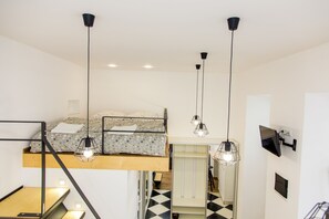 Design Studio, 1 Queen Bed with Sofa bed, Courtyard View (12) | Iron/ironing board, free WiFi, bed sheets - Smart Apartments near Opera House (Lviv)