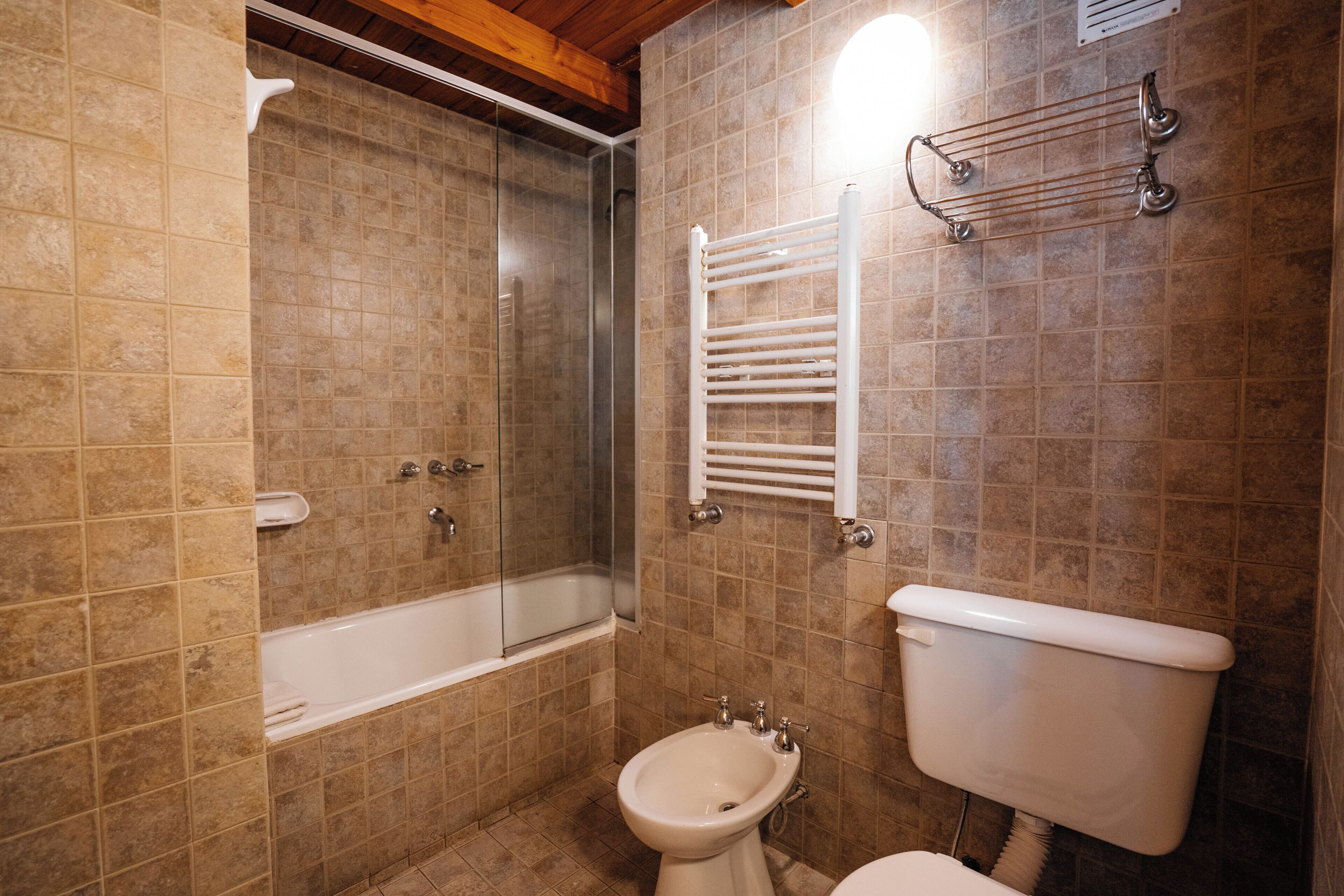 A bathroom with a bathtub, a shower, a bidet, and a toilet.