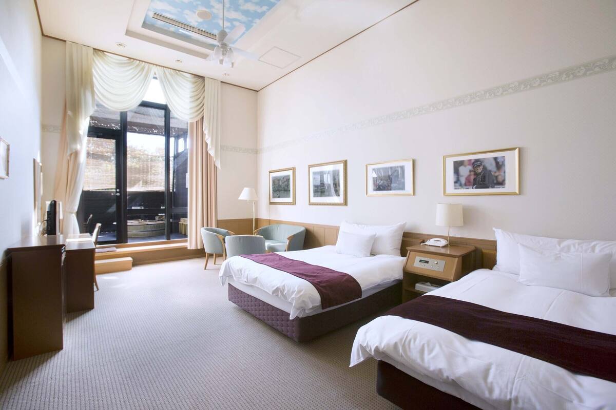 Standard Twin Room with Private Open-air Bath (Clubhouse Main bldg.) | In-room safe, WiFi (free)