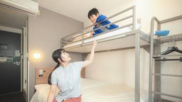 Desk, laptop workspace, free WiFi, bed sheets