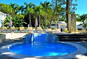 2 outdoor pools, open 8:00 AM to 7:00 PM, pool umbrellas, sun loungers