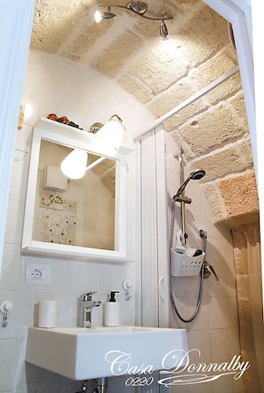 Shower, eco-friendly toiletries, hair dryer, bidet