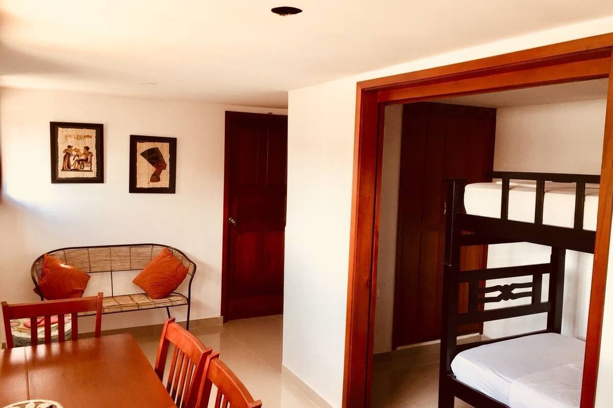 Blackout curtains, iron/ironing board, free WiFi, bed sheets