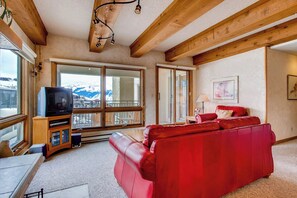 TV, fireplace - 2BR Views of Wood Creek & Mountains by RedAwning (Crested Butte)