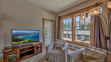 TV, lareira, DVD player