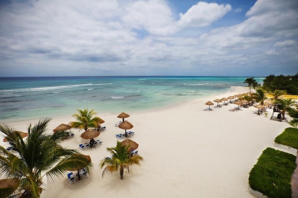 Sun-loungers, beach towels