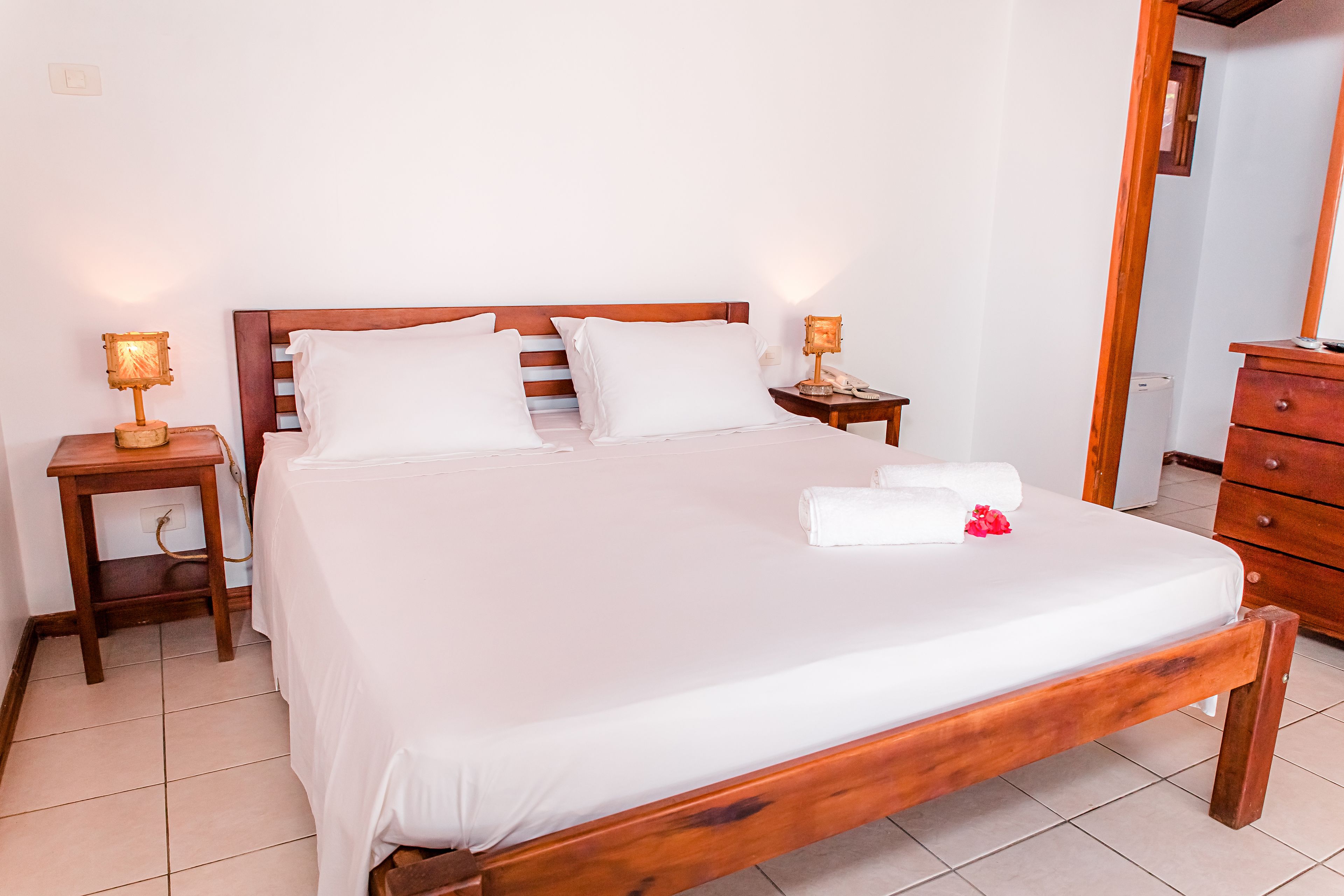 minibar, desk, bed sheets