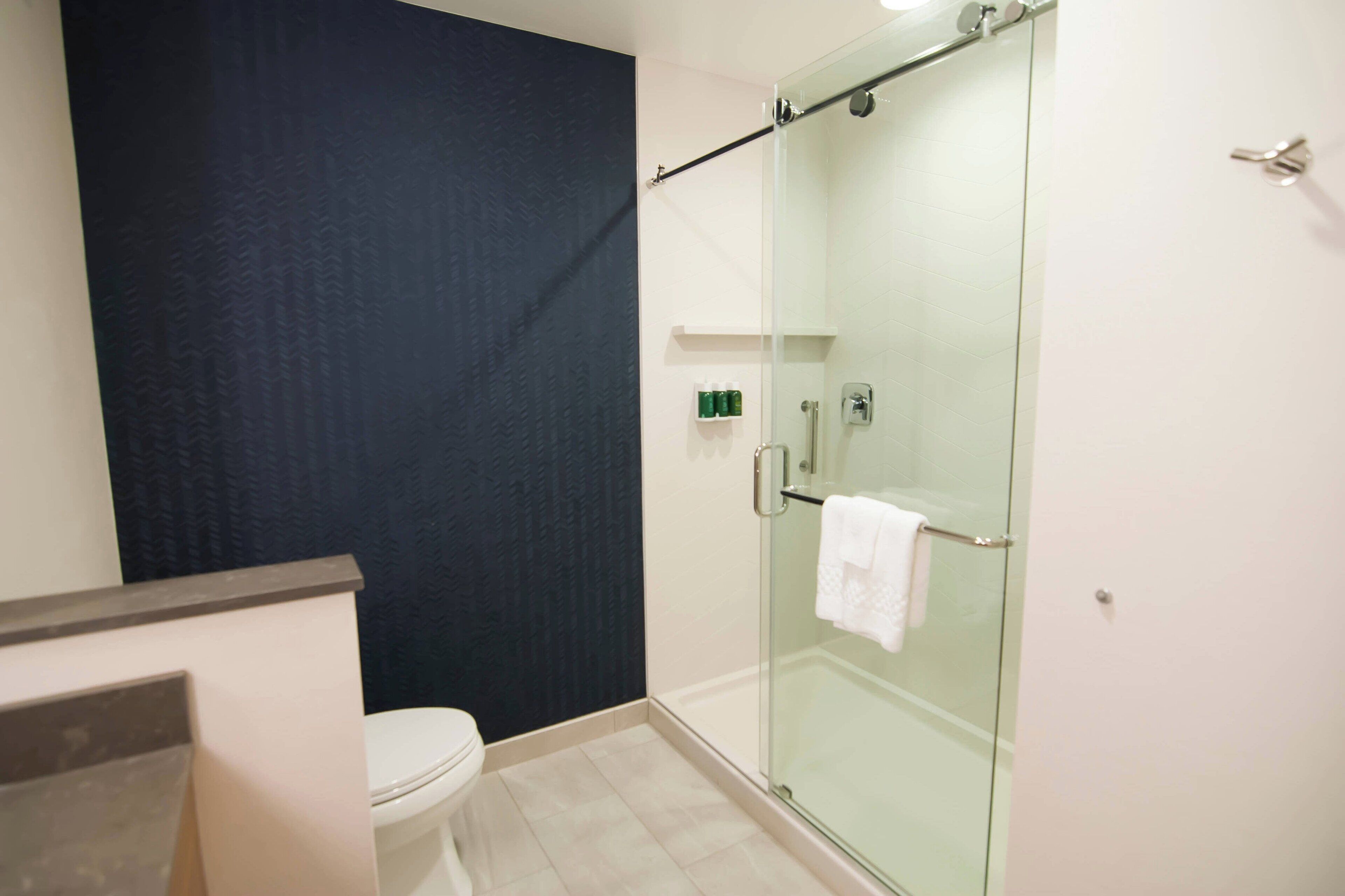 free toiletries, hair dryer, towels