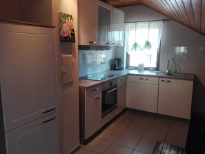 Fridge, oven, stovetop, dishwasher - Holiday in the countryside between building land, Odenwald and Tauber Valley (Berolzheim)