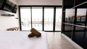Vila Comfort, 4 kamar tidur, pemandangan pantai | Setrika/meja setrika, tempat tidur bayi, Wi-Fi gratis, dan seprai linen
