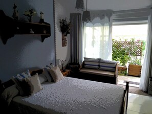 Desk, blackout curtains, free cots/infant beds, free WiFi