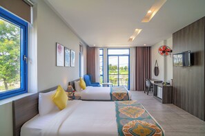 Studio Luxe, 2 chambres, vue jardin | 1 chambre, literie de qualité supérieure, minibar