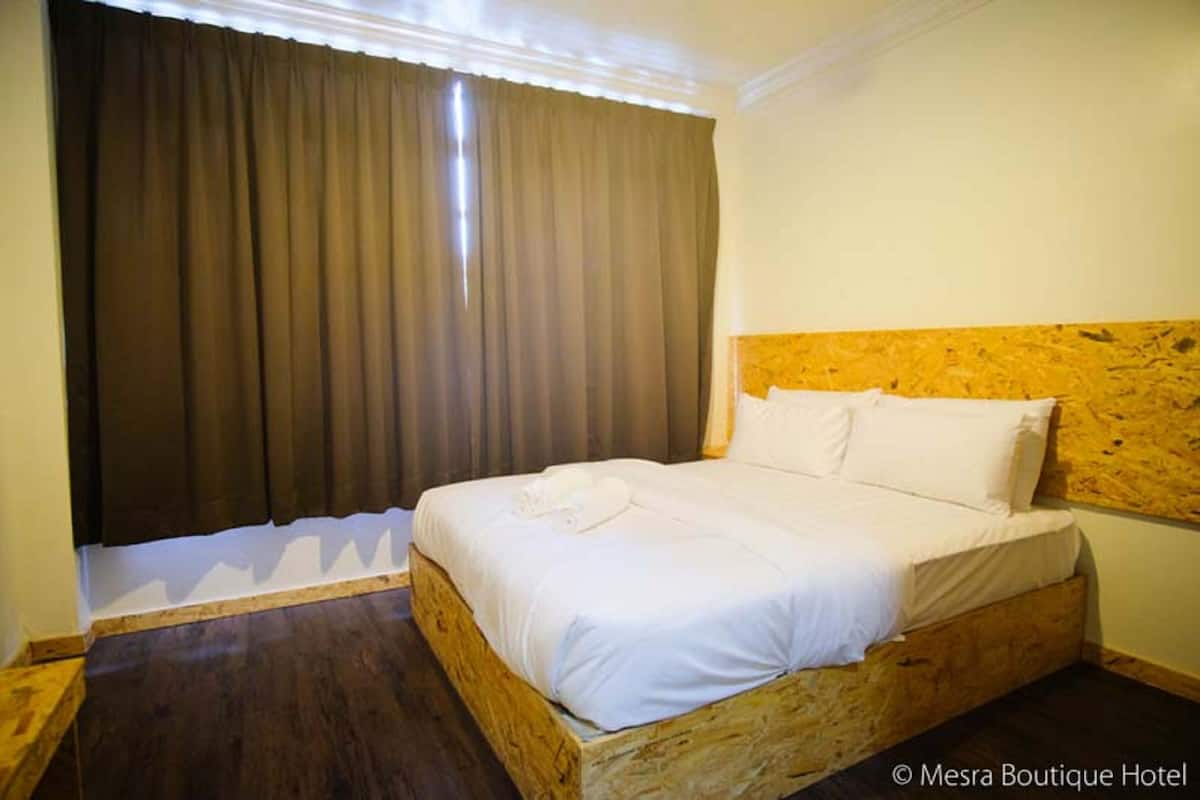 1 bedroom, desk, blackout curtains, iron/ironing board