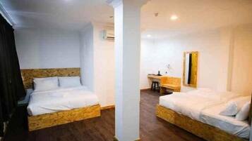 Desk, blackout curtains, iron/ironing board, free WiFi