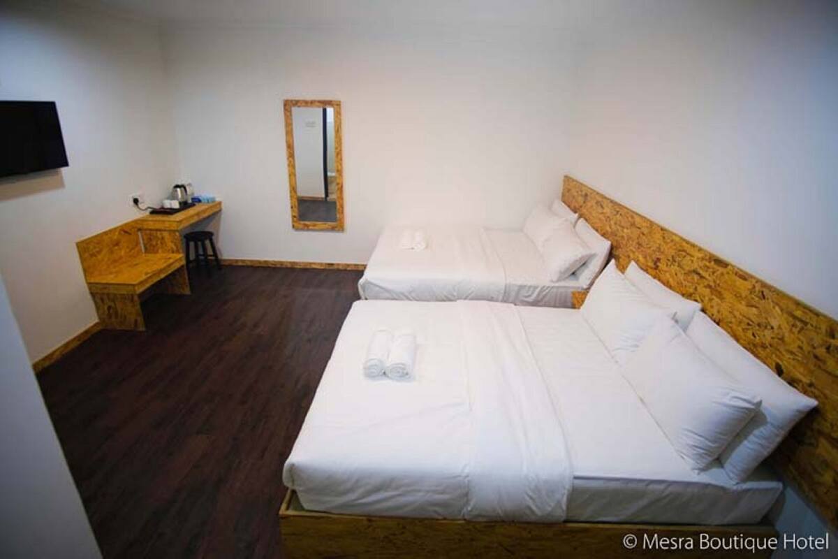 Desk, blackout curtains, iron/ironing board (on request), free WiFi