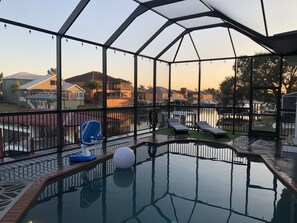 Piscine extérieure, piscine chauffée