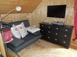 Fernseher, DVD-Player, Bücher, Videothek