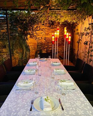 Outdoor banquet area