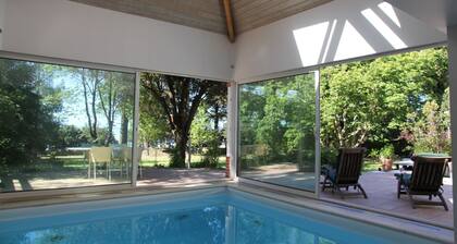 House with heated indoor pool, sleeps 2 to 6, on seafront property