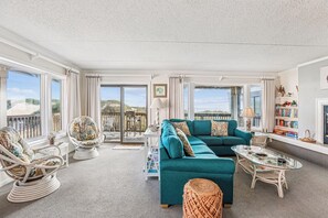 TV, fireplace, DVD player, books