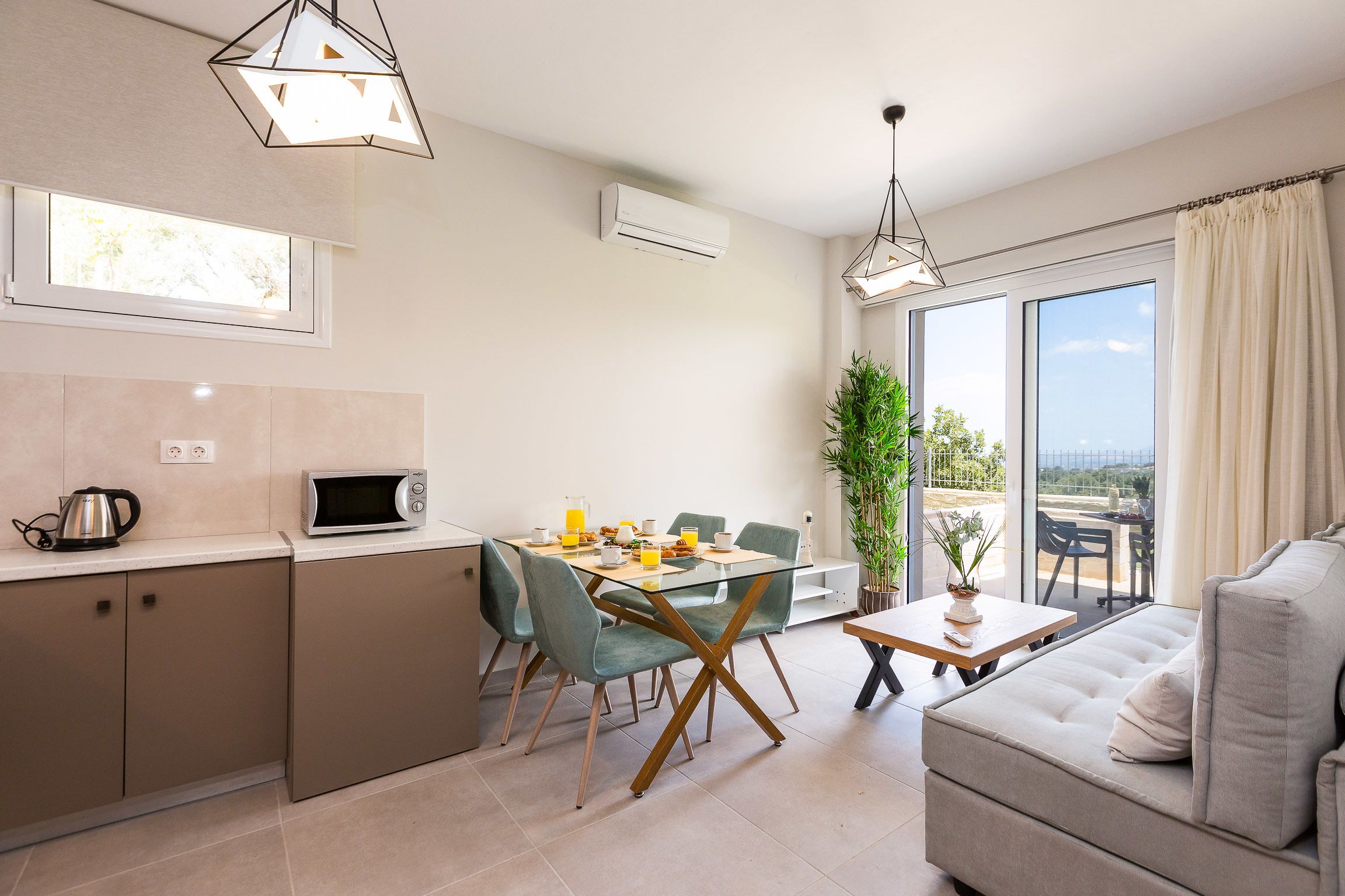 Apartment, 1 Bedroom, Sea View (Ground level) | Living room | Flat-screen TV