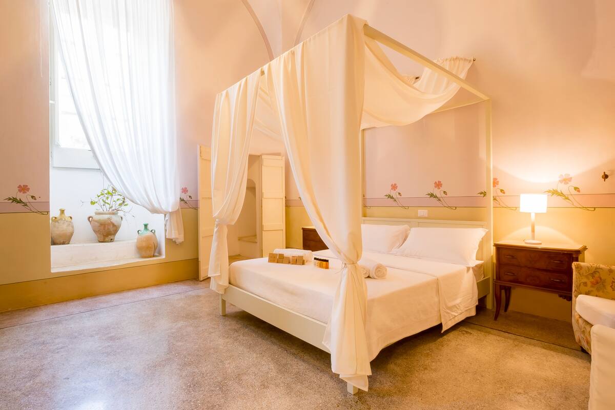 Premium bedding, down duvets, memory-foam beds, desk