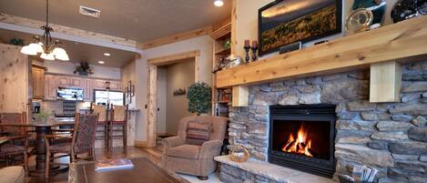 Smart TV, fireplace