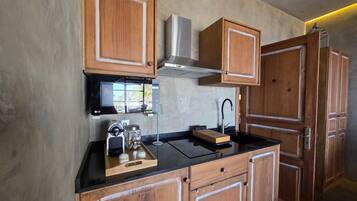 Suite, 1 King Bed, Ocean View (1) | Private kitchen | Espresso maker, fridge, microwave, stovetop