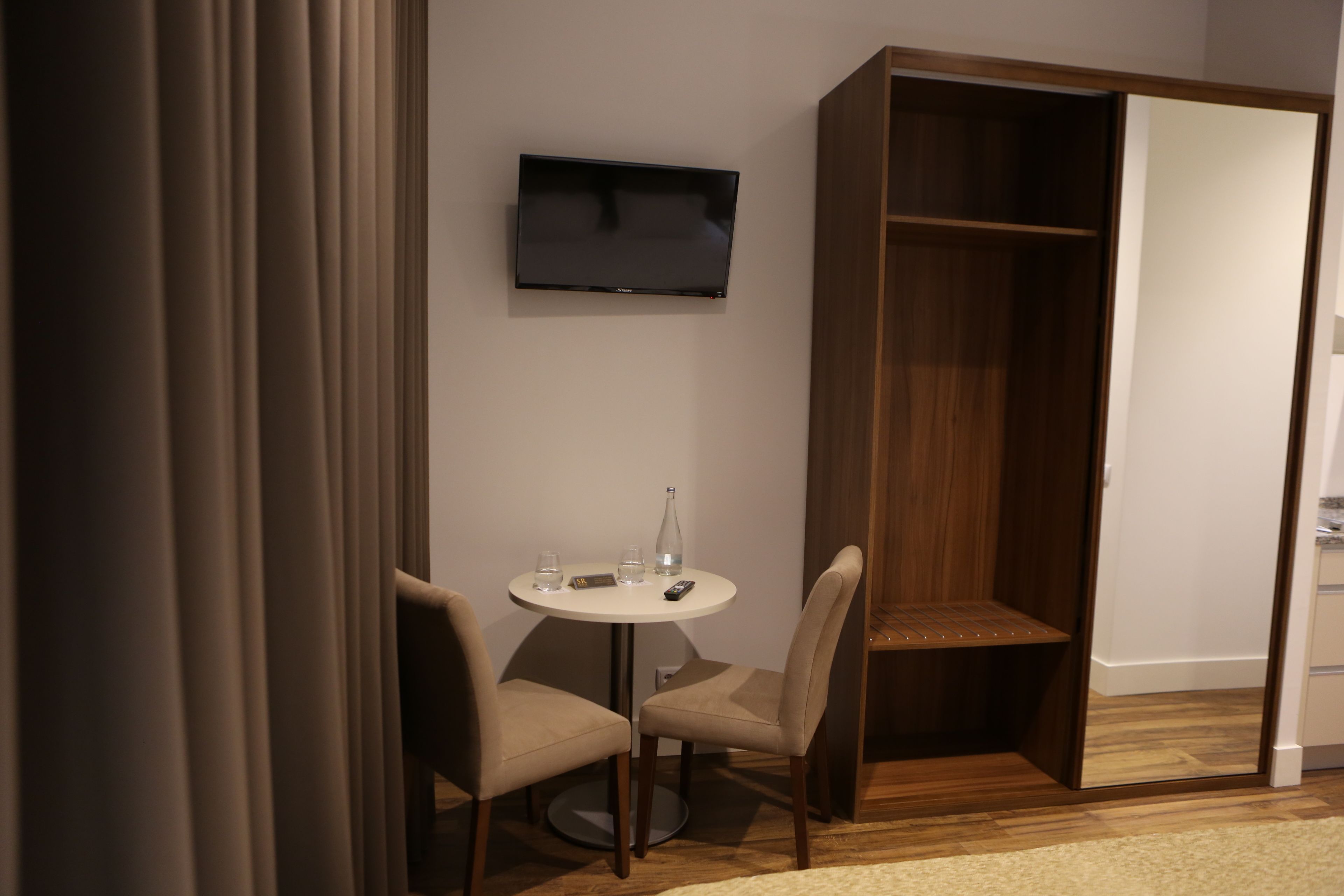 double or twin room, kitchenette, balcony | living area | 32-inch led tv with digital channels, tv