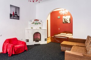 Apartment | Living area | TV, heated floors - Apartments with bedrooms at the center (Lviv)