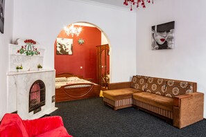 Apartment | Living area | TV, heated floors - Apartments with bedrooms at the center (Lviv)