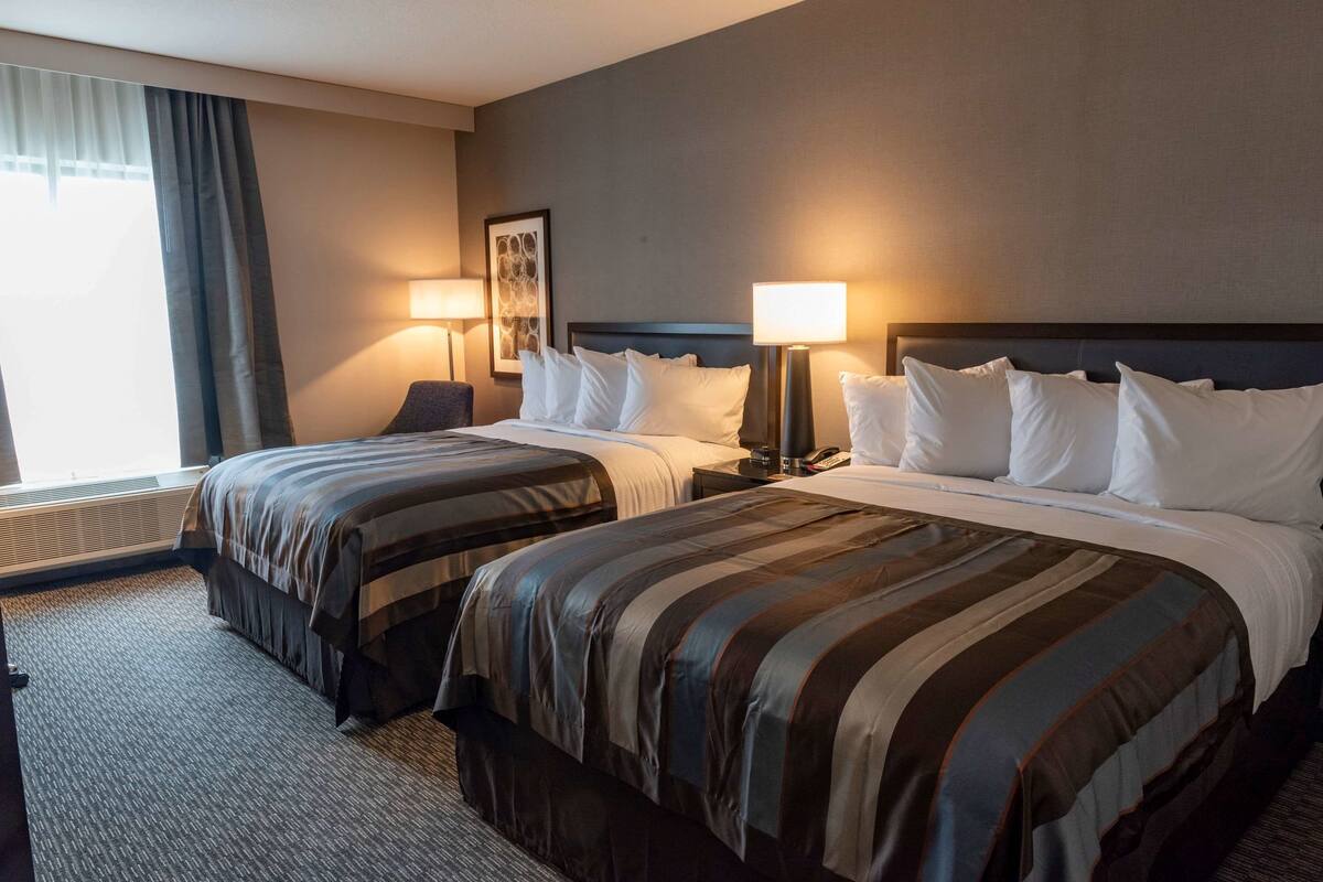 Room, 2 Queen Beds, Non Smoking | Premium bedding, pillowtop beds, desk, blackout drapes