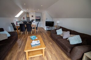 TV, DVD player, video library