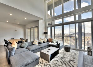 Apex Four Bedroom Townhome | Living area | 50-inch Smart TV with satellite channels, TV, fireplace - Apex at Park City, A Vail Resorts Property (Park City)