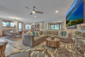 Huone, 5 makuuhuonetta (Gondola Vista Residence) | Oleskelualue | Älytelevisio, takka, pöytätennispöytä