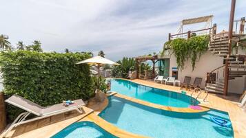 Villa Luxe, 3 chambres, piscine privée, vue plage | 1 chambre, literie de qualité supérieure, couette en duvet d'oie