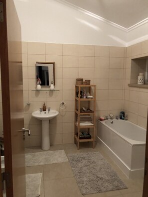 Hair dryer, towels