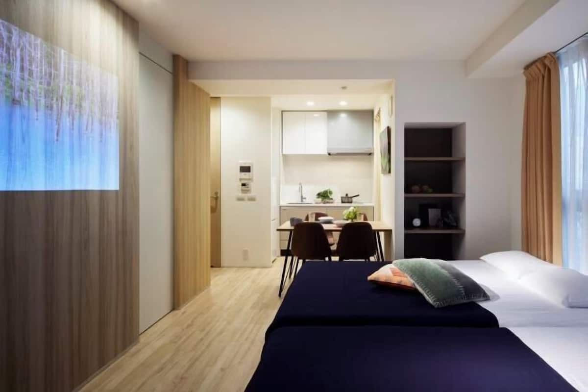 Individually decorated, individually furnished, desk, laptop workspace