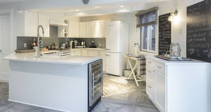 Hexagon shape cottage with pool & koi fish pond