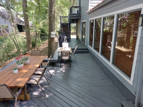 Lake and marina view, Cape Royale under the trees, newly remodeled kitchen