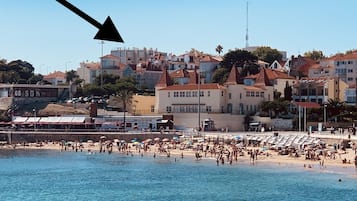 On the beach, beach towels