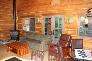 TV, fireplace, DVD player, books