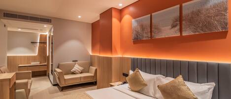 スーペリア スタジオスイート | 高級寝具、セーフティボックス (室内)、デスク、防音設備