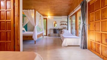 Bungalow, meerdere bedden (4 People) | 1 slaapkamer, luxe beddengoed, een kluis op de kamer, geluiddichte muren