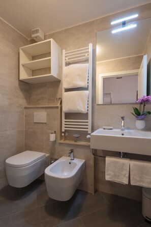 Ducha, artículos de tocador gratuitos, secador de pelo, bidet