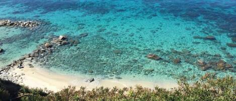 Rannalla, aurinkotuoleja