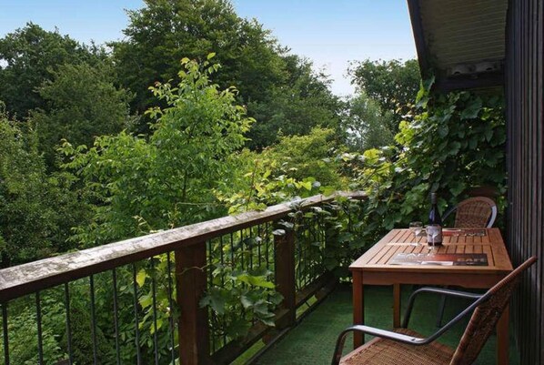 Outdoor dining -  New: Apartment Mühlenblick, balcony and garden, WiFi (Struckum)