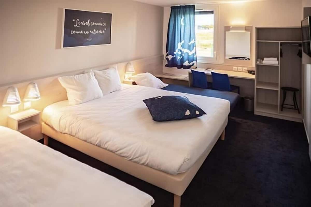 desk, blackout curtains, soundproofing, iron/ironing board