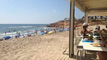Sun-loungers, beach towels