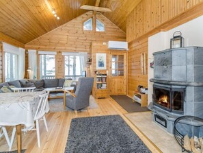 Télévision, cheminée, lecteur de DVD